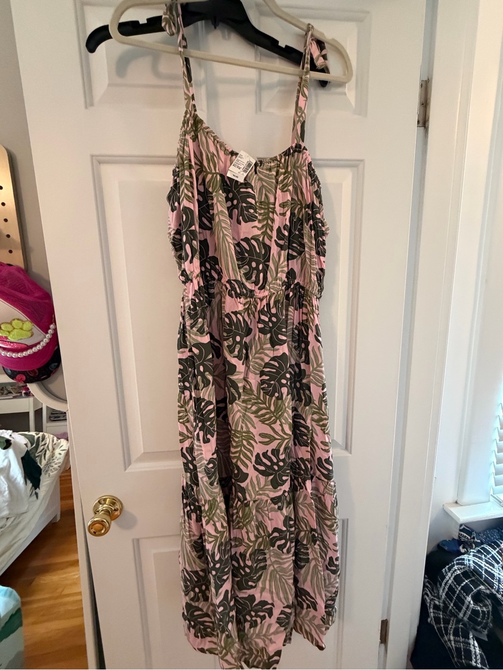 The Children's Place Adult Pink Tropical Leaf Maxi Dress